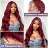 99J Burgundy Lace Front Wigs Human Hair 200% Density 13x4