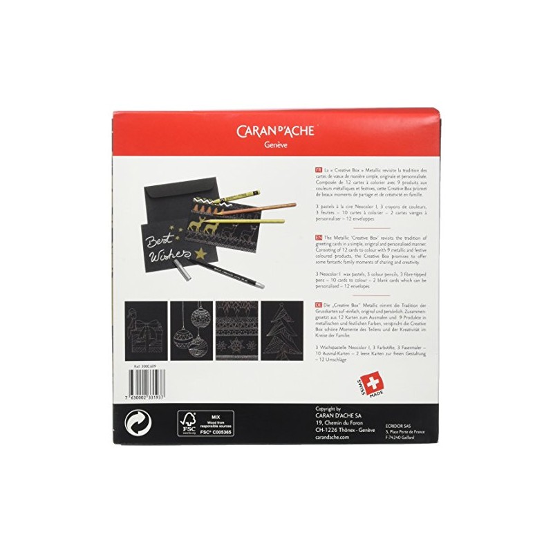 Caran D'Ache Mtallic Creative Box : Metallic Christmas Card set