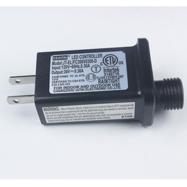 30V LED Controller with 8 Modes, JT-EL/FC300V0300-D Class 2 Power Supply Multifunctional Transformer, Low Voltage Transformer US Plug for LED Light (30v 0.3a)