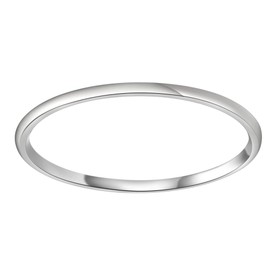 CROWNAL 1mm Thin White Tungsten Wedding Band Ring Men Women Matching Plain Dome Polished Comfort Fit Size 3 To 10 (1mm,7.5)