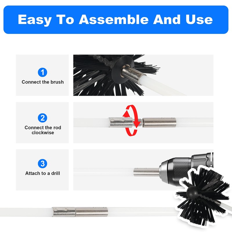 ‌AOGYikang 6” Chimney Brush Head - Heavy-Duty Cleaning Tool, 6-Inch