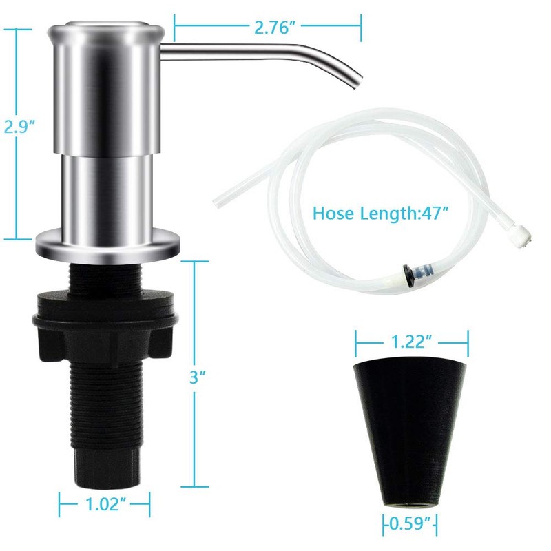 Kitchen Sink Soap Dispenser, Brushed Nickel Countertop Soap Dispenser Pump,