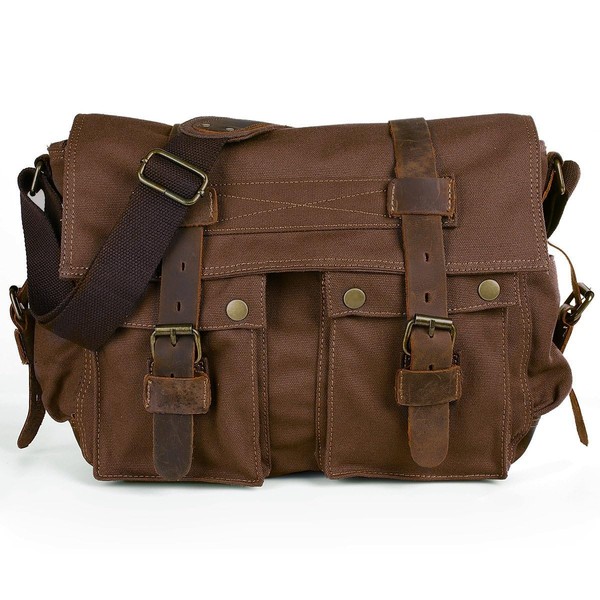 Men's Lightweight Vintage Waterproof Canvas DSLR SLR Shockproof Camera Shoulder