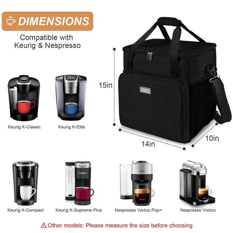 BAGLHER Coffee Maker Travel Bag Compatible with Keurig K-Classic、Keurig K-Elite、Keurig