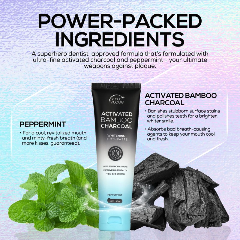 Venus Visage UK Bamboo Charcoal Fluoride Toothpaste 1 Pack