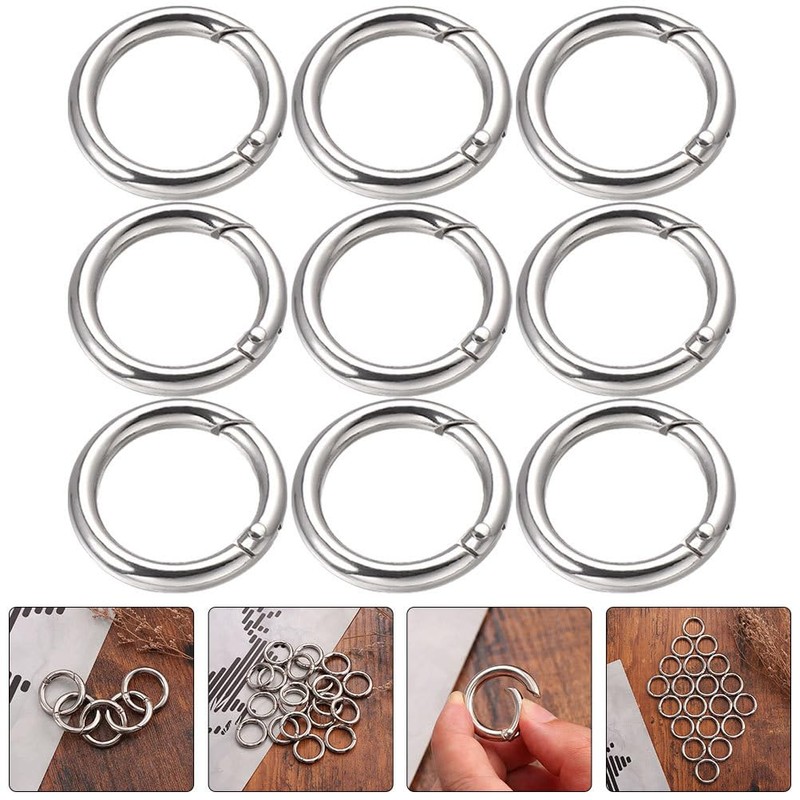 Tofficu 15pcs Key Rings - Metal Keychain Rings Keyring Ring