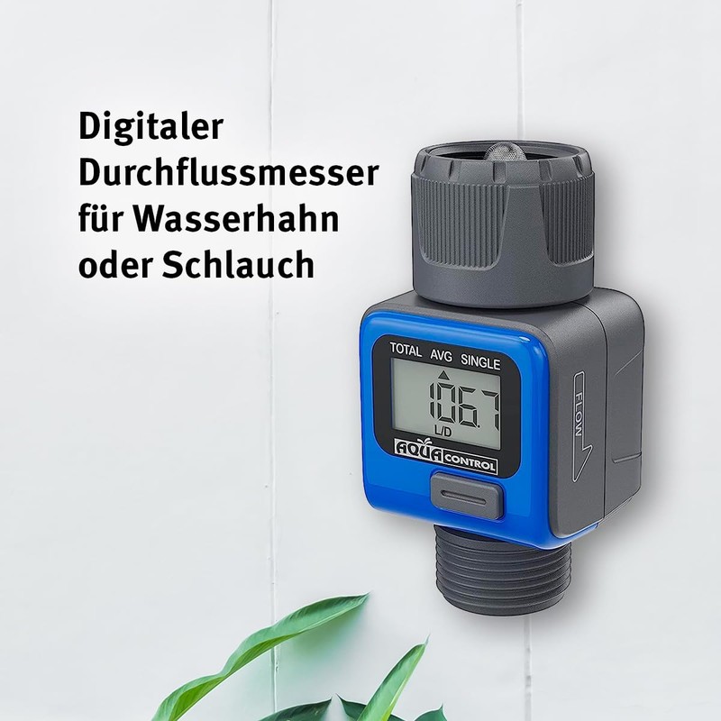Digital Faucet or Hose Flow Meter 3/4" Thread Measures Your