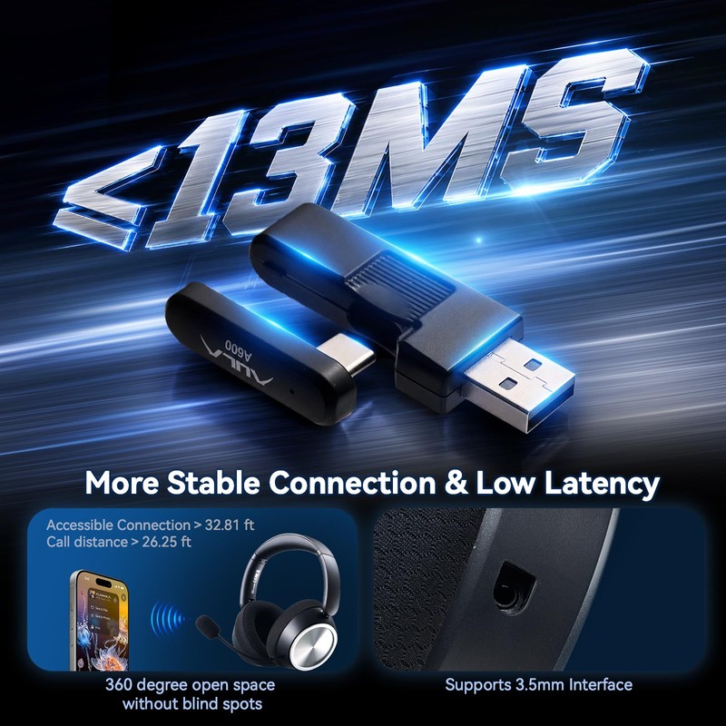Wireless Gaming Headset with Mic Over Ear Headphones Noise Cancelling