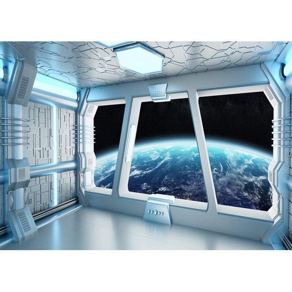 LYWYGG 8x6FT Vinyl Spaceship Interior Background Futuristic Science Fiction Photography