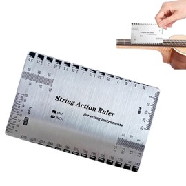 Guitar String Pitch Measuring Ruler,Guitar Setup Ruler,Stainless Steel Neck Ruler,Guitar String Height Gauge,Measuring Luthier Tools for Acoustic Guitar Electric Bass Mandolin Banjo