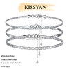 KissYan Gold Layered Ankle Bracelets for Women, Dainty 14k Gold