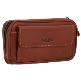 Gusti Leder studio Genuine Leather Pipe Cigar Pouch Holder Suitable for 3 Pipes Buffalo Hide Vintage Unisex Small Dark Brown 2T5-22-6