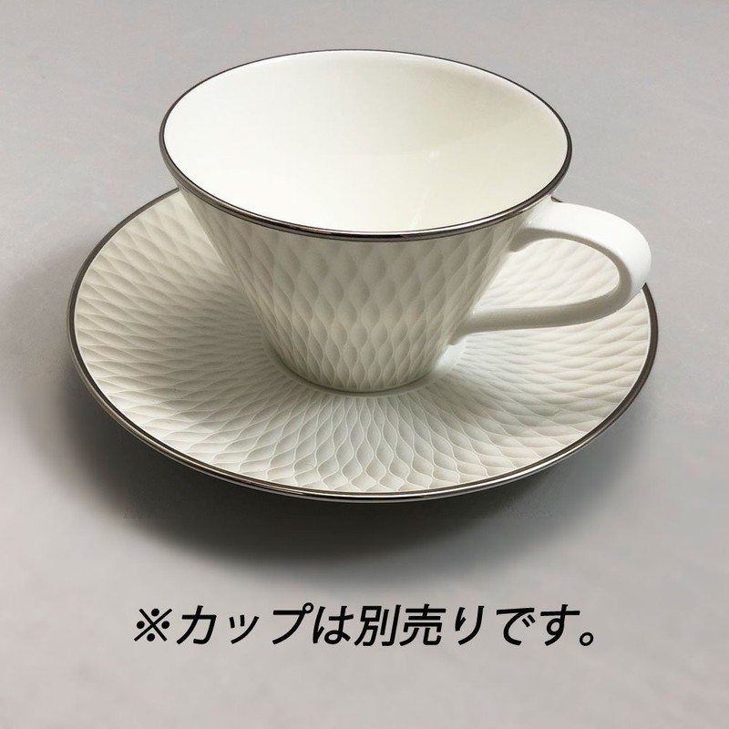 Narumi 52073-1946 Cup and Saucer, Raffle Platinum, Platinum, 5.9 inches