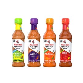 Nando's PERi-PERi Hot Sauce Variety Gift Pack - Medium, Hot, Garlic, Lemon & Herb Piri Piri Sauces | Flavorful Hot Sauce Gift Set Box | Great as Wing Sauces! Gluten Free - 9.1 oz (4 Pack)