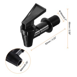 sourcing map 6 Sets Replacement Cooler Faucet, Reusable Plastic Spigot for Beverage Dispenser Parts, Outdoor Faucet Water Jug Spigot Tapes, Black