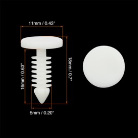 X AUTOHAUX Plastic Studs Trim Clip 6 mm Hole Diameter White for Car Pack of 40