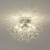 Chrome Firework Flush Mount Ceiling Light Fixture, Modern Crystal Sputnik
