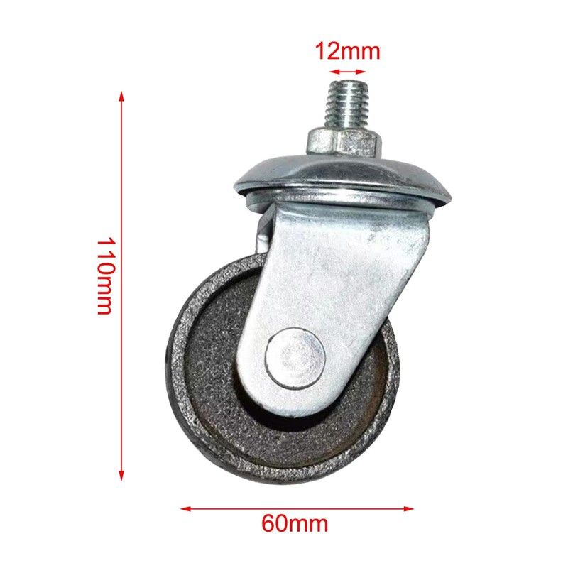 MagiDeal Floor Jack Caster Horizontal Jack Caster Black Wheel 12mm