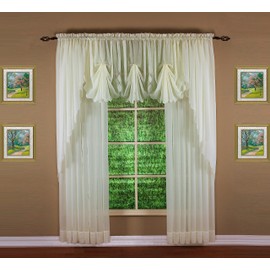 Today's Curtain Emelia Original Voile Panel 95", Ecru, 60" W x 95" L