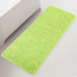 Yeaban Bathroom Runner Rug 24 x 60 Inch – Thick Chenille Long Bath Mat | Absorbent and Washable Extra Large Bath Rug Non-Slip, Plush Runner Rug for Bathroom, Shower, Sink - (Apple Green)