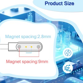LEMLIN Smartwatch Ladekabel Magnetisch, 2 Stück Universal Smart Watch Ladekabels(Schwarz), Ladekabel Smartwatchs Magnetisch 2 Polig,Polig Pitch 2,8 mm, Smartwatch Zubehör