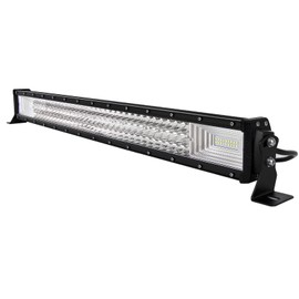 Willpower 32 inch 405W Triple Row Straight LED Light Bar 7D Lens Spot Flood Beam LED Work Driving Lights for Vehicle Off Road AWD SUV 4WD 4x4 Pickup,12V 24V DT Connector Waterproof