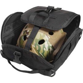 Unbranded Tactical MOLLE Clamshell Helmet Bag Storage Case for Airsoft MilSim Bike Helmets - Black