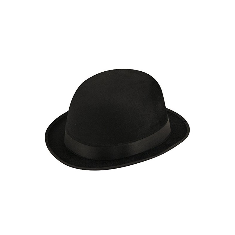 Charlie Chaplin Unisex Black Velour Bowler Hat Fancy Dress Accessory