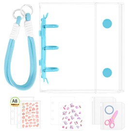 gotesa Seal Pad, A7 Transparent Seal Pad, 2 Refills, 2 Mounts, 2 Zippered Pockets, Removable, Pushing Goods, Transparent, Large, Boys, Girls, Strap (Blue, A8)