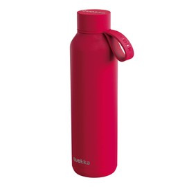 Quokka Solid with Holder Cherry Red Stainless Steel Thermal Bottle with Holder 630 ml