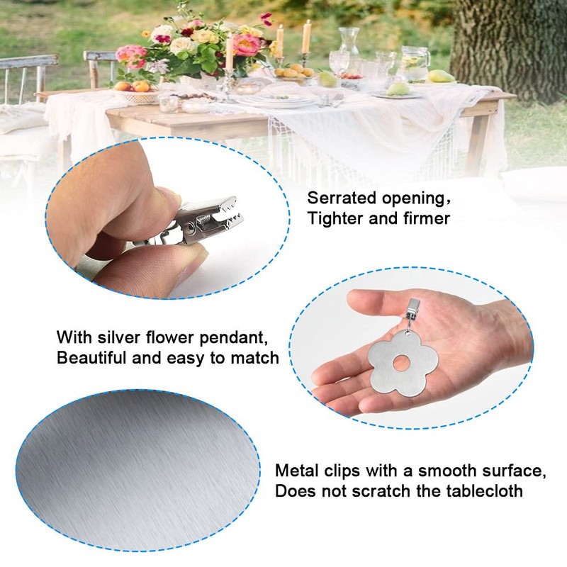 STCRERAG Pack of 8 Flower Tablecloth Weights, Stainless Steel Tablecloth