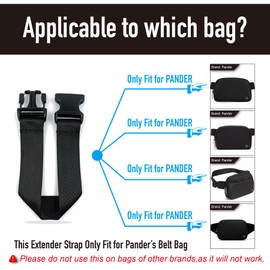 Pander Fanny Pack Everywhere Belt Bag Extender Strap, Only Fit for Pander Everywhere Belt Bag. (Black)
