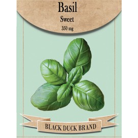 Set of 12 Sweet Basil Vegetable Seed Packs - Create a Deluxe Garden - All Seeds are Heirloom - 100% Non-GMO (Sweet Basil)