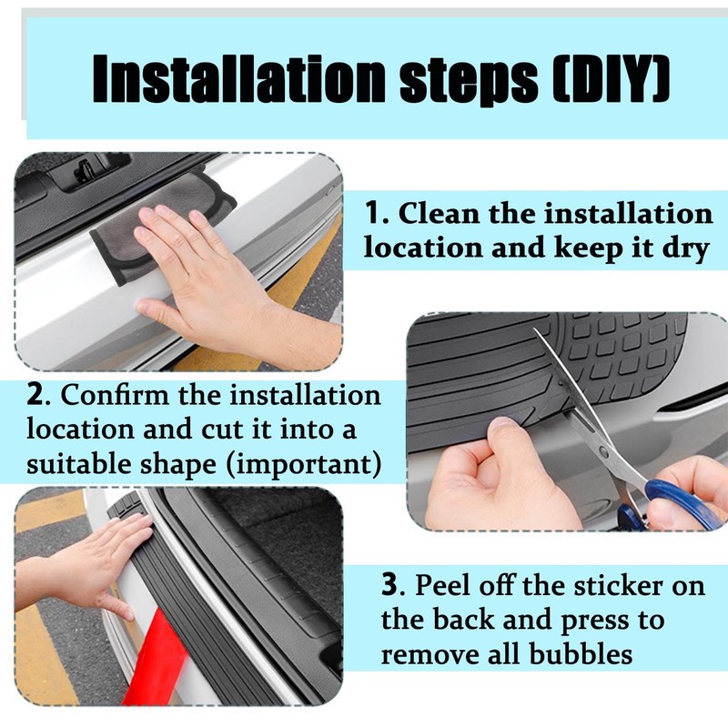 TACOPETS Car Rear Bumper Protector, 41 x 3.4 inch Trimmable,