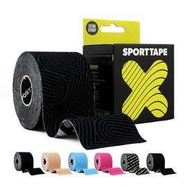 SPORTTAPE Extra Sticky Kinesiology Tape, 5cm x 5m - Platinum | Hypoallergenic, Waterproof Kinesiology Tape | Physio, Medical Sports Tape for Muscle Injury, Support | Uncut - Single Roll