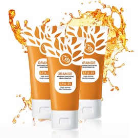 Emgmcp Orange Exfoliating Gel for Face & Body | Deep Pore Cleansing to Remove Blackheads, Moisturizing Scrub with Enzymes for Smooth & Radiant Skin, Gentle Exfoliator All Skin Types (3pc, 50g)