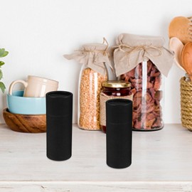 10 Pcs Kraft Paperboard Tubes, 30ml Round Kraft Paper Containers Empty Tube Container with Lid for Tea Coffee Crafts Packaging (Black)