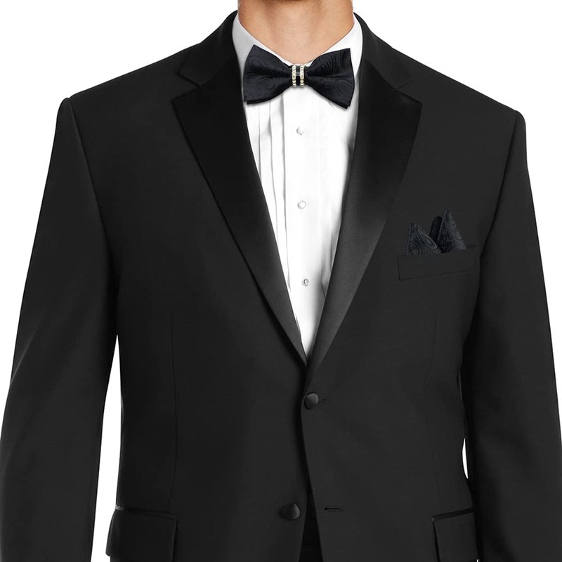 SwirlColor Bow Ties For Men Pre Tied Black Bow Tie