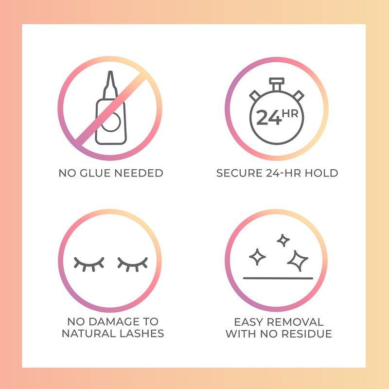 KISS imPRESS Press-On Falsies No-Glue False Eyelash Clusters Precision Applicator,