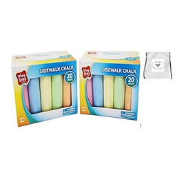 Play Day Sidewalk Chalk 20 Pieces (2 Pack) Kids Boys Girls Fun