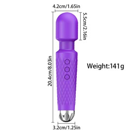 Wireless Handheld Powerful Massager, with 10 Quiet Vibration Modes, Suitable for Travel, Relieving Stress, and Massaging The Neck, Shoulders, Back and Body AA03735