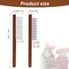 2pcs Solid Wood Grooming Combs with Wide & Narrow Rounded-Tip