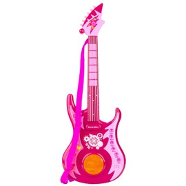 Kids Guitar for Girls Music Toys Guitar for Kids Electric Guitar with Lights & Music Kids Pink Guitar Musical Instrument Toys for 3 4 5 Year Old Girls Boys