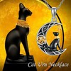 YAFEINI Cat Urn Necklace Sterling Silver Bastet Cat Ashes Pendant