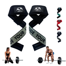 CIMADO® Schwarze Riemen für das Muskeltraining mit Silikongriff | Powerlifting-Gurte für Damen und Herren