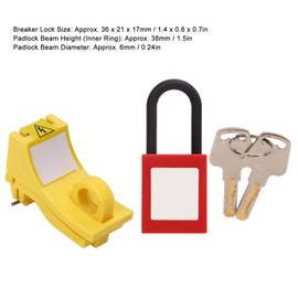 Lockout Tagout Locks Set, Nylon Terminal for Circuit Breaker Locking, Pin Fixed Lock Out Tagout Padlock, Universal Circuit Breaker Locking Device