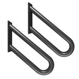 Hand Rails for Outdoor Steps Stair Railing Indoor Rail Metal Heavy Duty Non-Slip 1-3 Step Wall Mount Grab Bars U-Shape Safety Handle Garage Porch Courtyard Doorways (2 Pack 20")