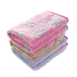 luciphia Dog Blanket, Cat Blanket, Washable, 1 x Pack of 3 Blankets for Small/Medium Dogs and Cats, Cuddly Blanket, Fluffy, Soft, Warm Fleece Pet Blanket for Travel, Sofa, 76 x 52 cm