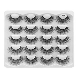10 Pairs Y0 Series False Eyelashes, Dense, Recitals, Stage, Everyday Makeup, Natural, Long Eyelashes, Extensions, Fake Eyelashes! (Y008)