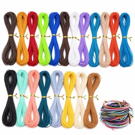 20 Colors 1mm Waxed Cord Set, Waxed Thread for Jewellery Making, Macrame Cord, Coloured String String for Bracelet Making Bracelet DIY (10m)